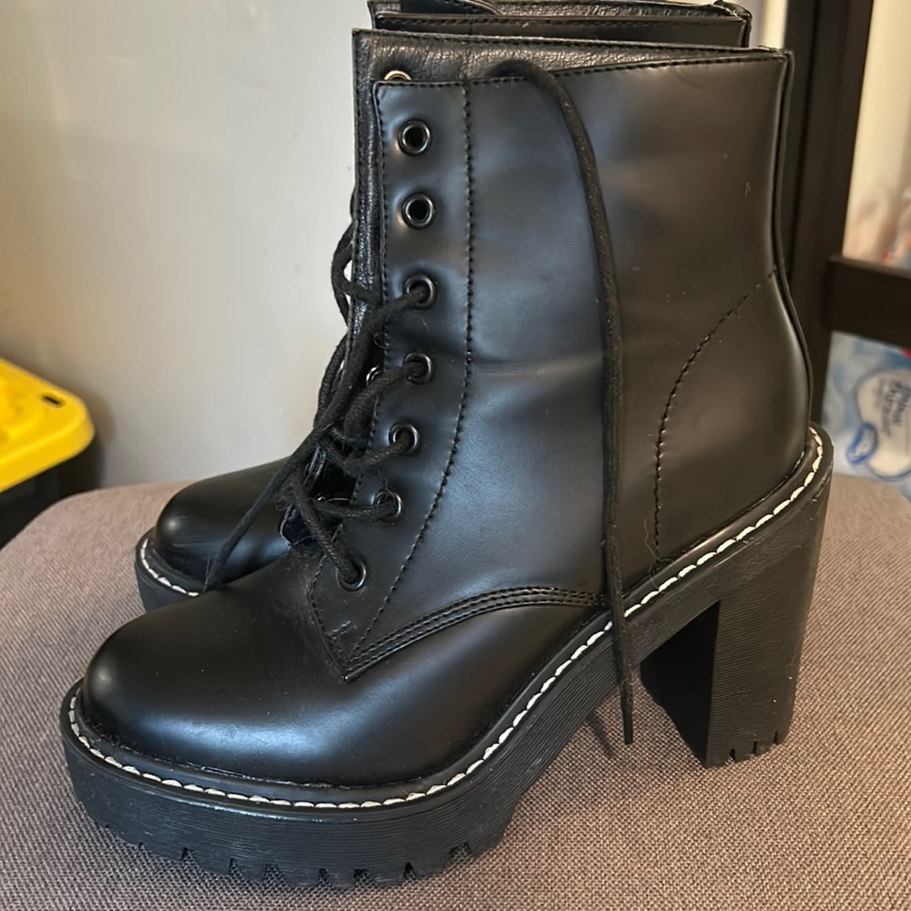 Black heel boots. Only worn once